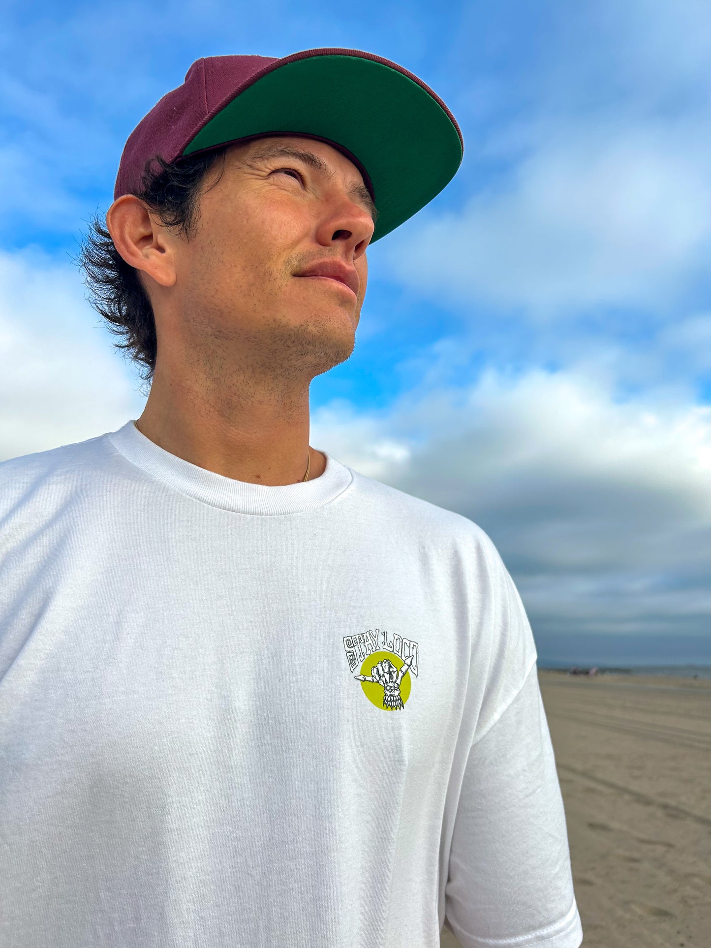 "SHAKA" White Unisex Heavyweight Tee