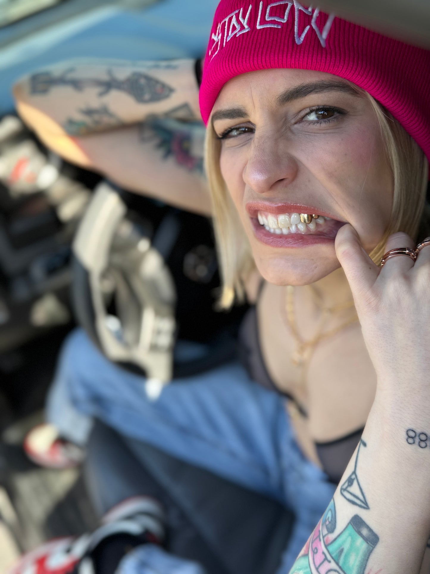 "BLEGH STAYLOCO" Hot Pink Beanie