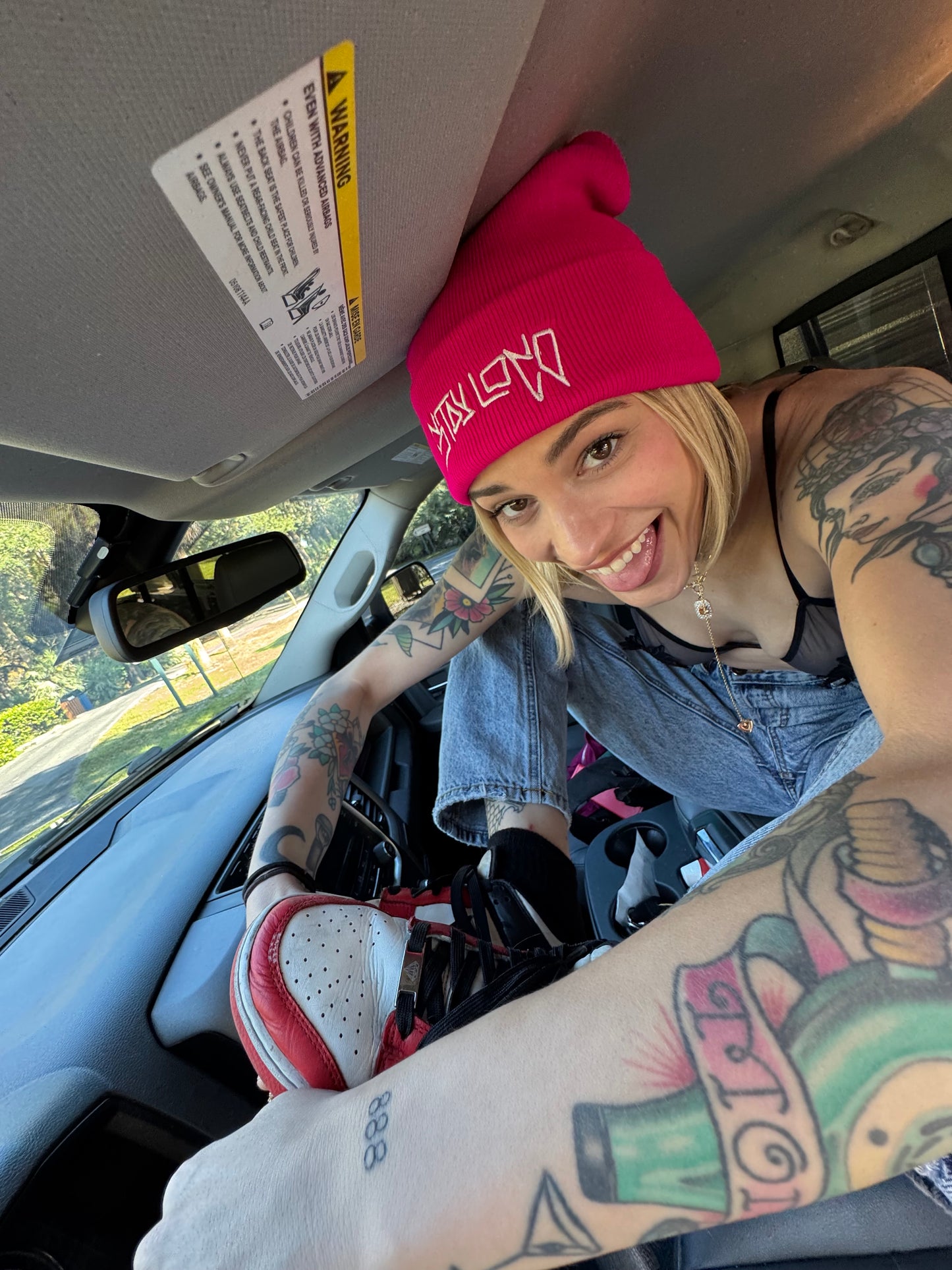 "BLEGH STAYLOCO" Hot Pink Beanie