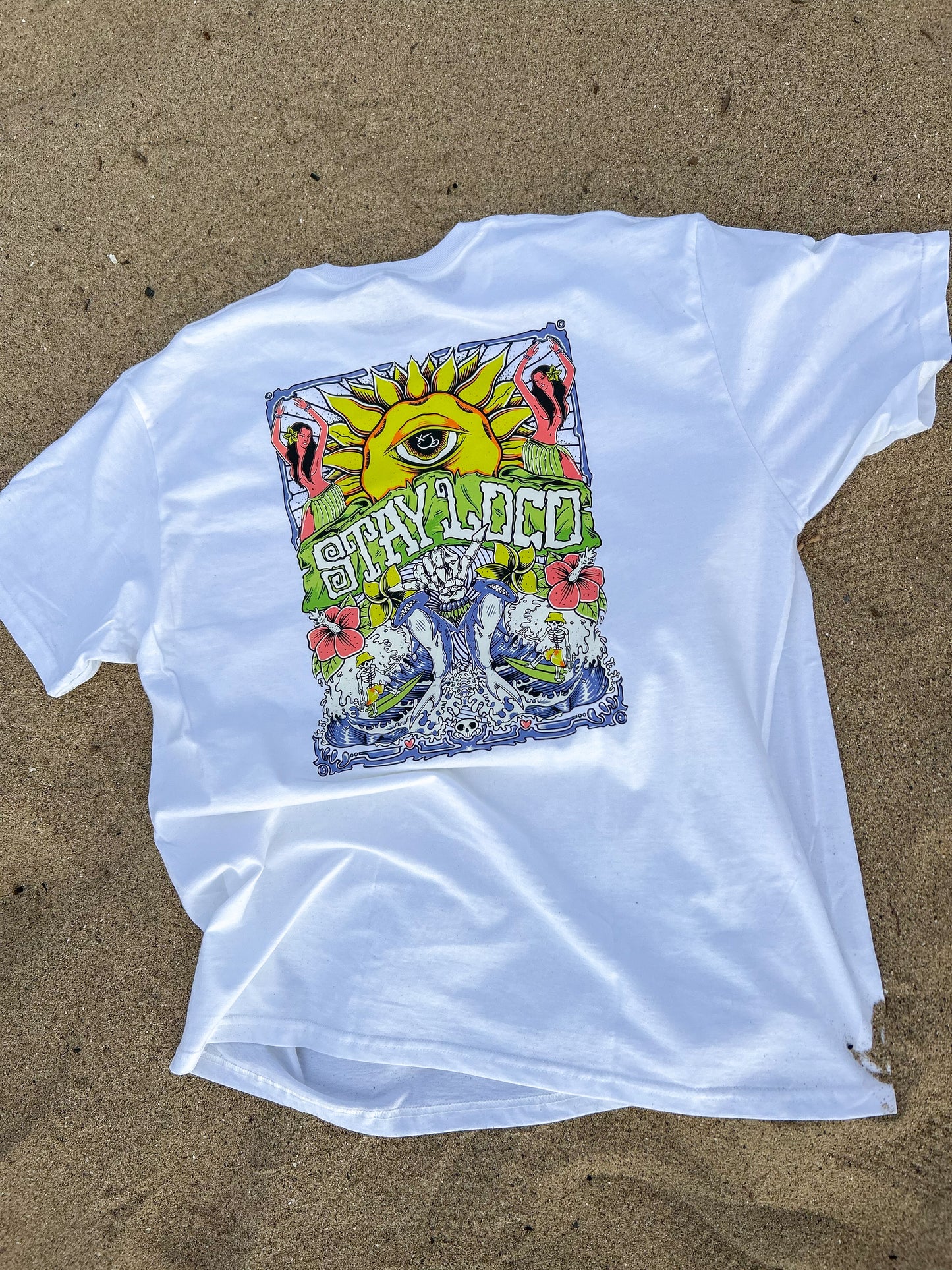 "SHAKA" White Unisex Heavyweight Tee