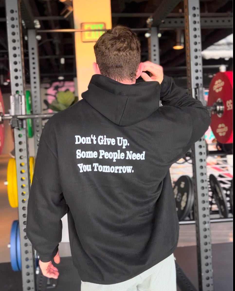 "DON'T GIVE UP" Black Hoodie