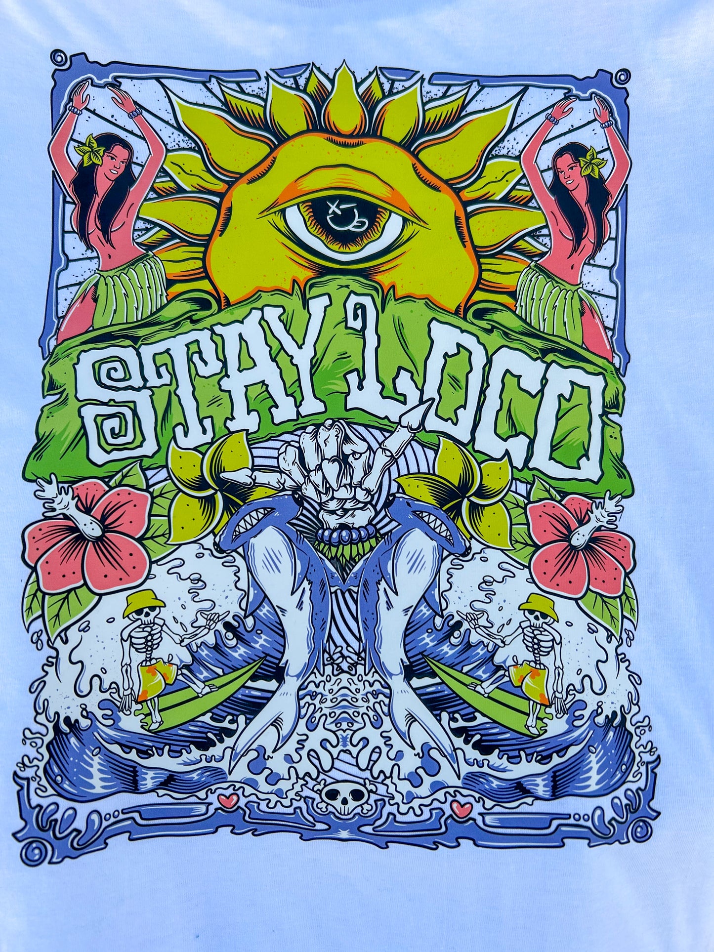 "SHAKA" White Unisex Heavyweight Tee