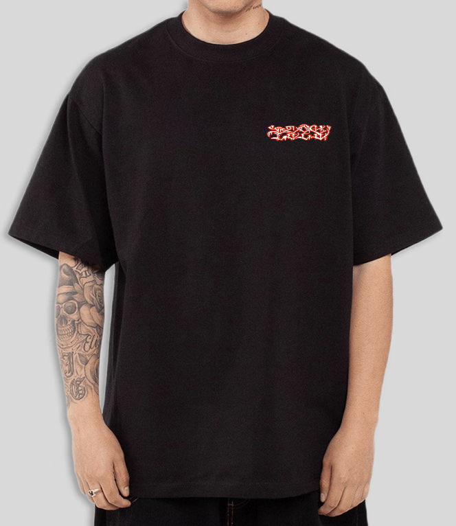 "HEAVY MUSIC FOR HAPPY PEOPLE" Black Unisex Heavyweight Tee