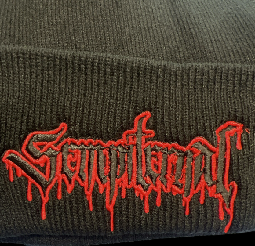“SEMPITERNAL BLOOD” Blacked Cuffed Beanie