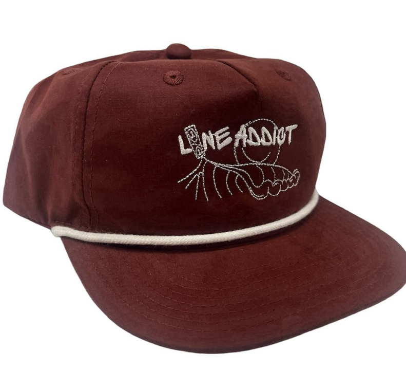 "LINE ADDICT" Water Repellent Maroon Flatbill!