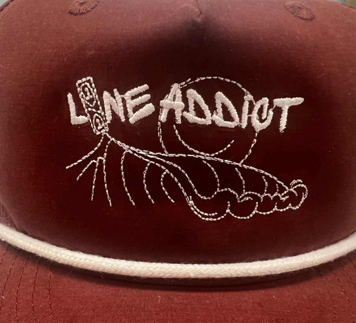 "LINE ADDICT" Water Repellent Maroon Flatbill!
