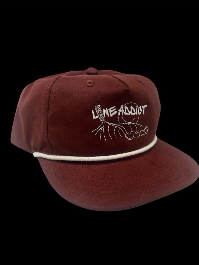 "LINE ADDICT" Water Repellent Maroon Flatbill!