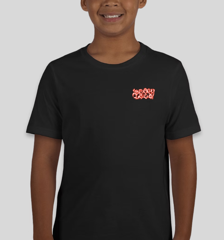 "HEAVY MUSIC FOR HAPPY PEOPLE" Kids Unisex Black Tee