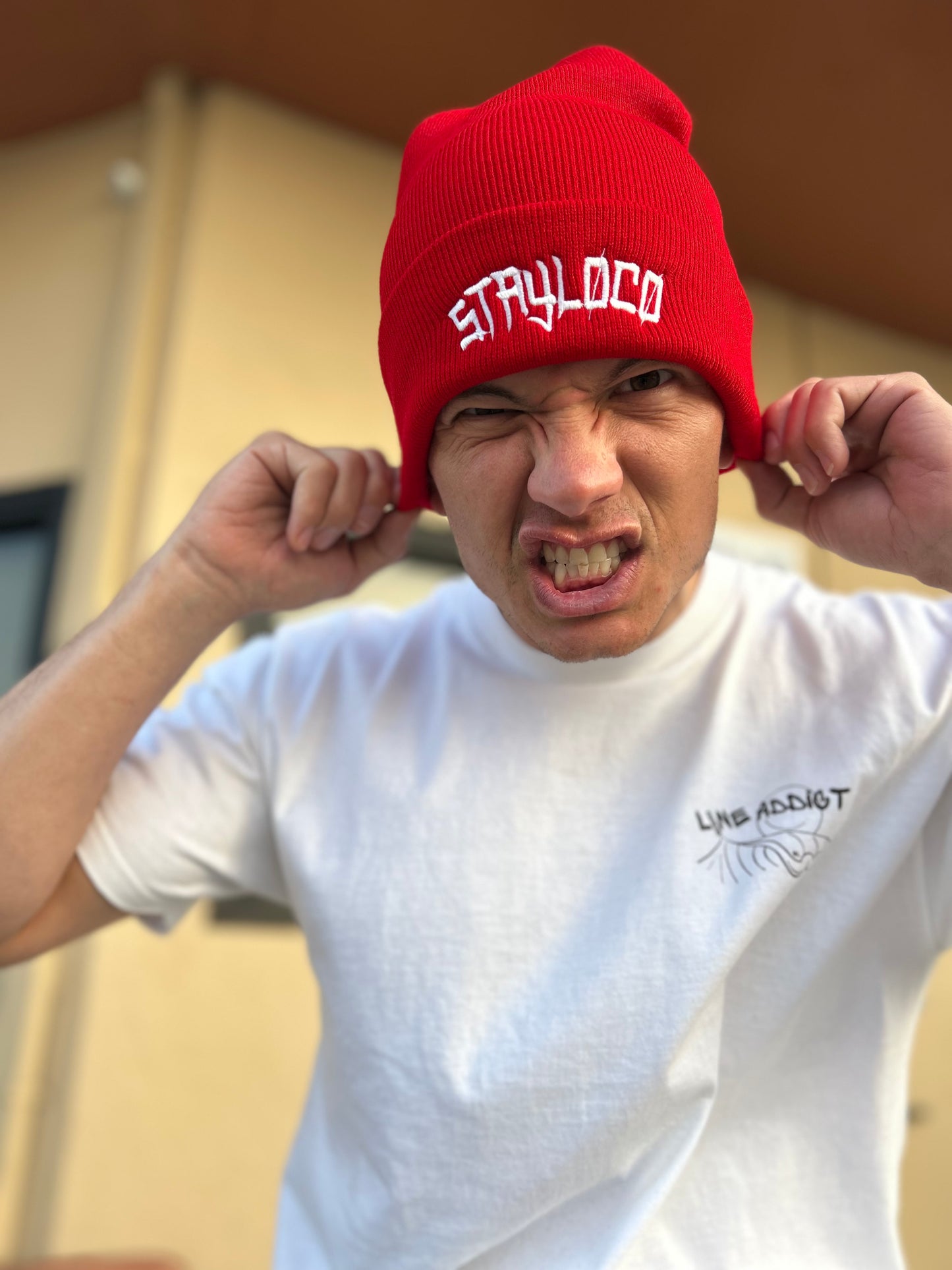 "UNAPOLOGETIC STAYLOCO" Red Beanie