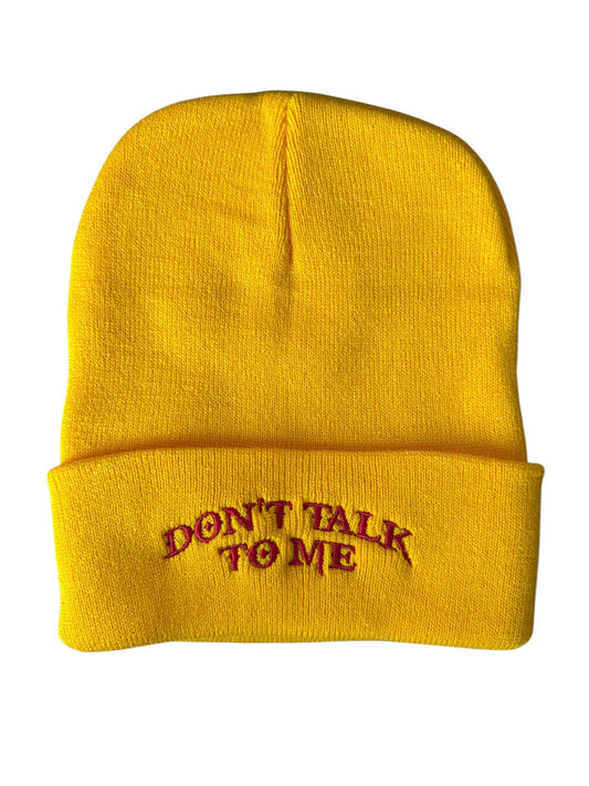 "Don't Talk To Me" Orange Beanie