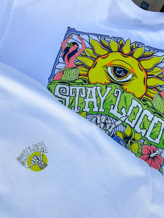 "SHAKA" White Unisex Heavyweight Tee