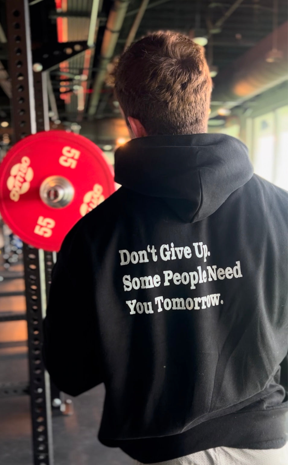 "DON'T GIVE UP" Black Hoodie