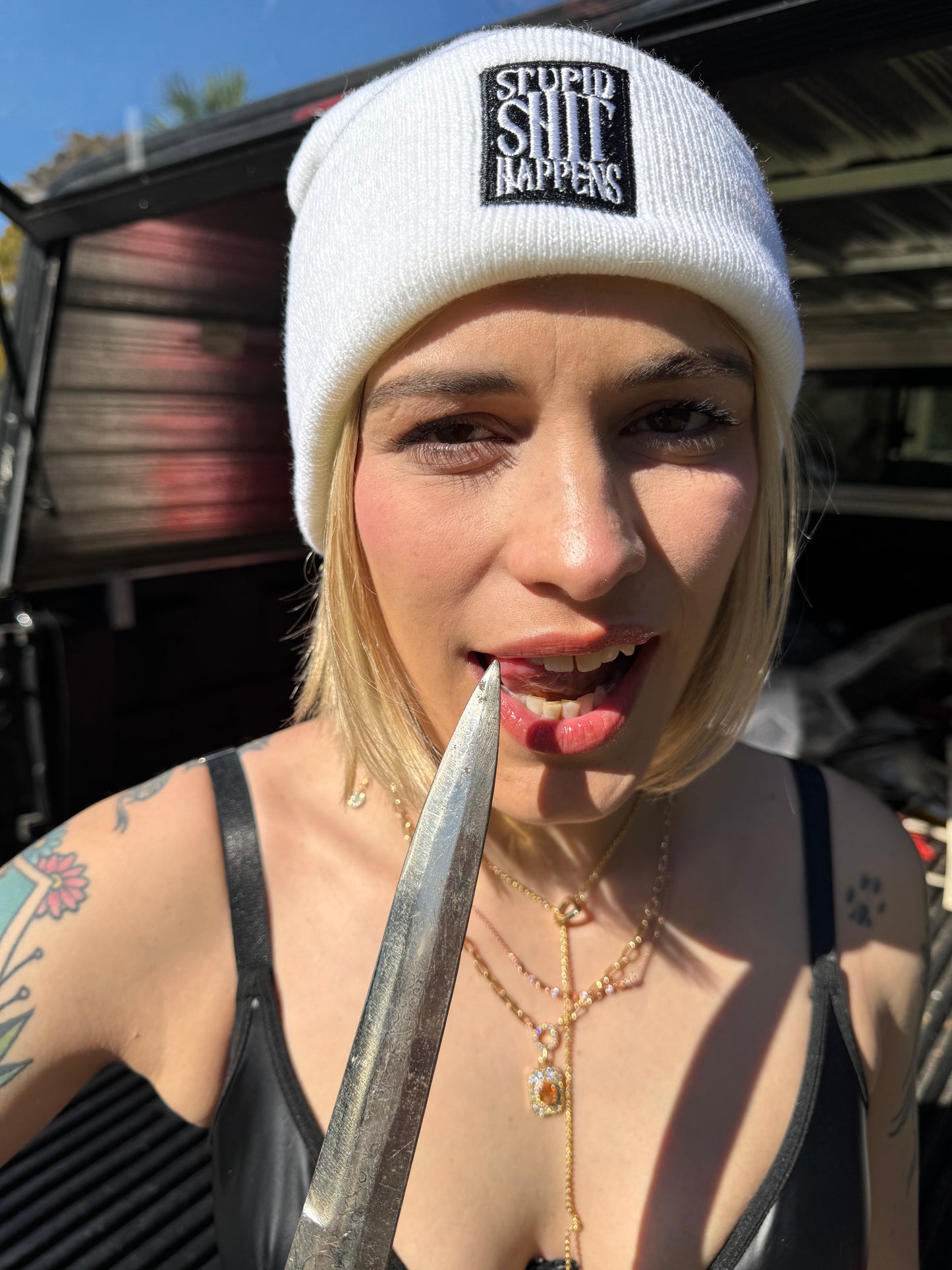 "STUPID SH!T HAPPENS" Beanie