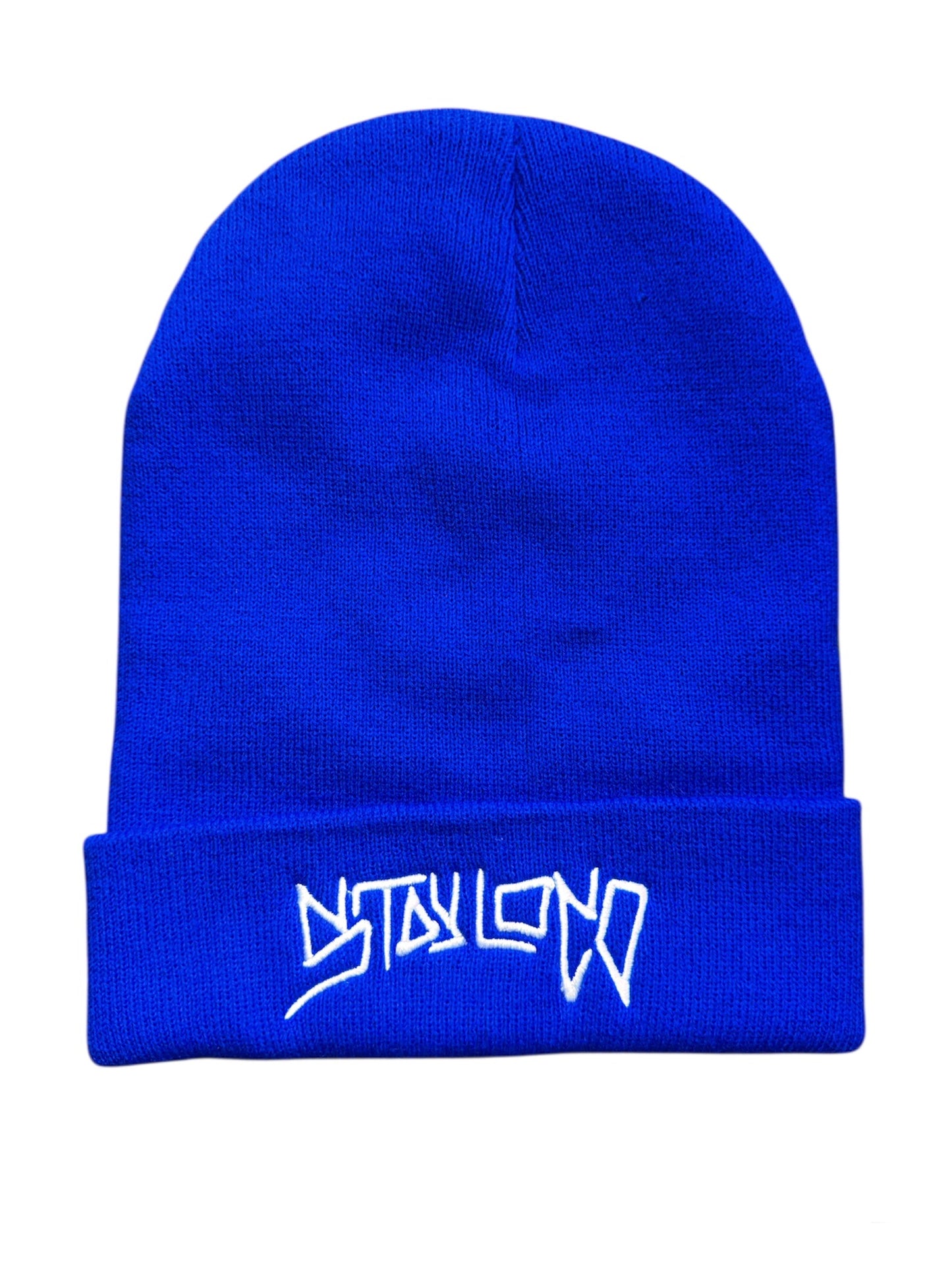 "BLEGH STAYLOCO" Blue Beanie