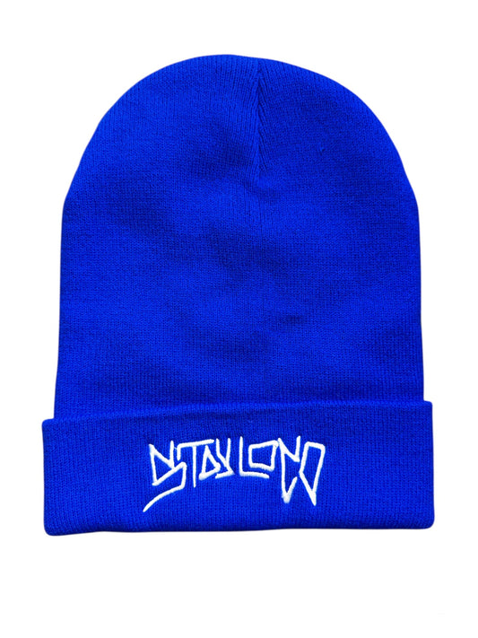 "BLEGH STAYLOCO" Blue Beanie
