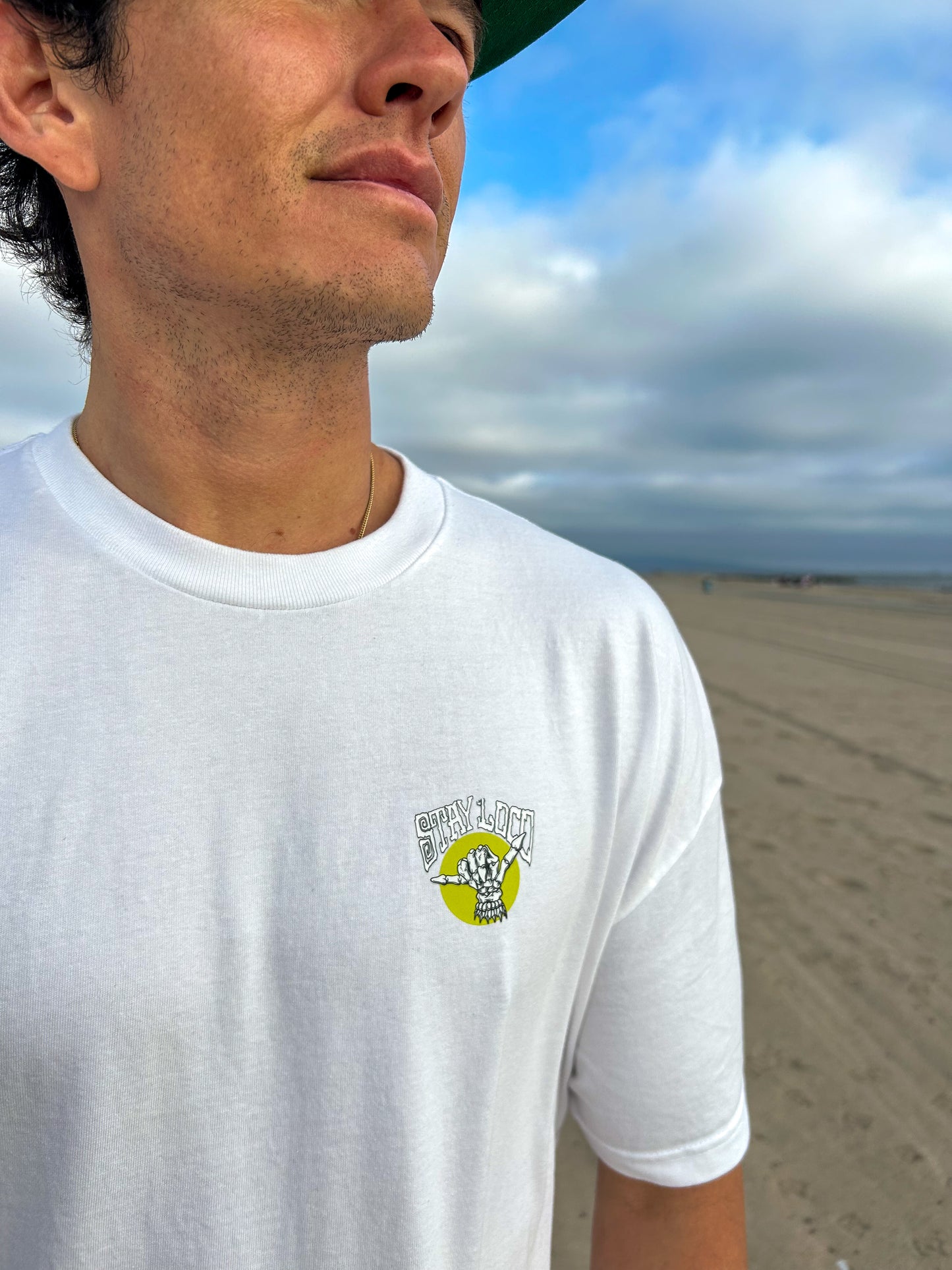 "SHAKA" White Unisex Heavyweight Tee