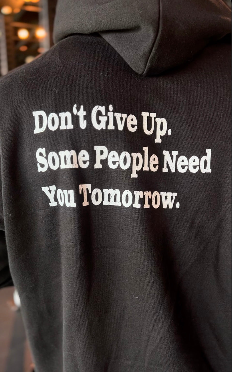 "DON'T GIVE UP" Black Hoodie