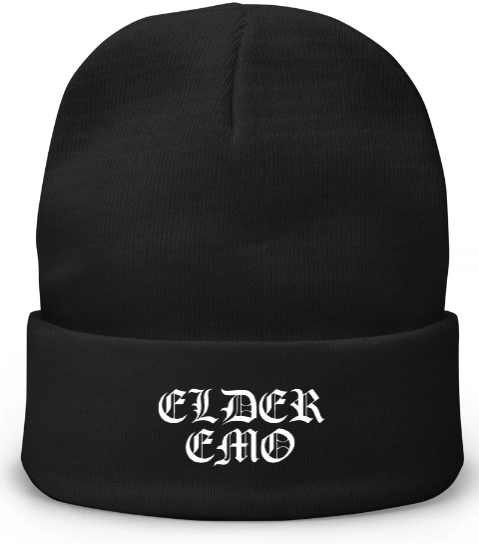 "OLDE ELDER EMO" Black Beanie