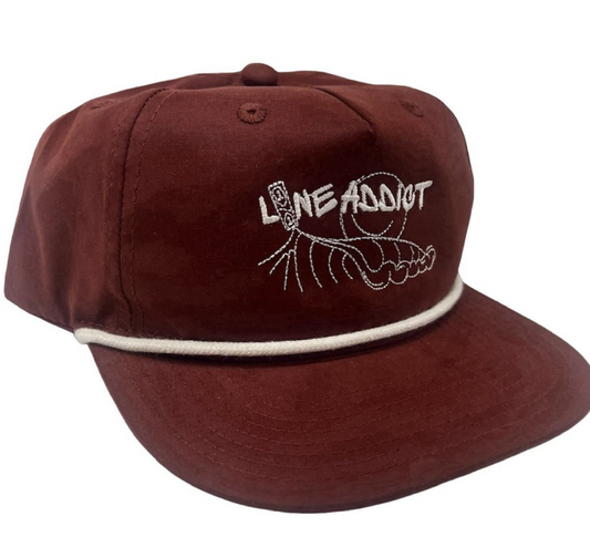 "LINE ADDICT" Water Repellent Maroon Flatbill!